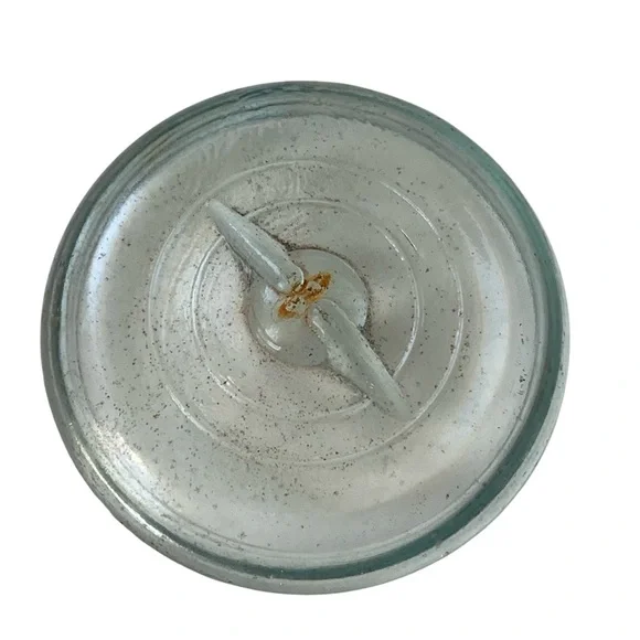 Antique 1900-20 BALL TIGHT SEAL Aqua Blue Glass Pint Mason Jar Wire Bale Kitchen - Picture 9 of 12